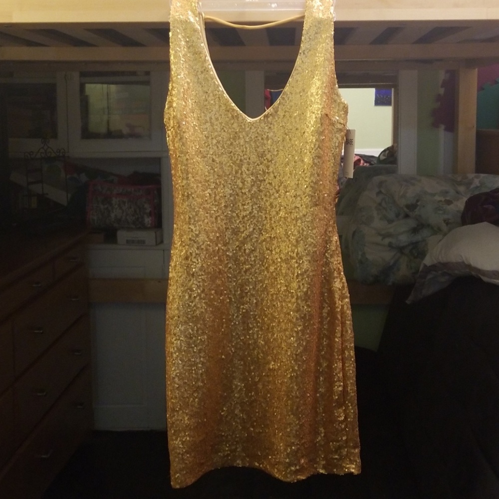 Bnwt gold sequin dress